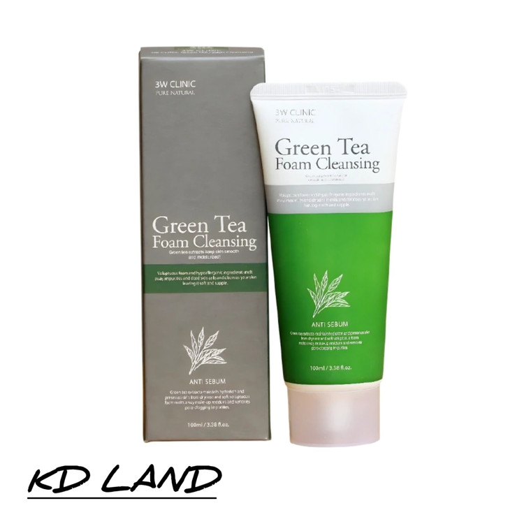 فوم شستشوی صورت چای سبز 3W Clinic (Green Tea Foam Cleansing)