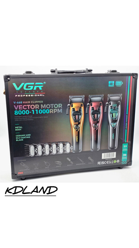 ماشین اصلاح موی سر VGR مدل VGR‑668 | شارژی حرفهای با تیغه سرامیک