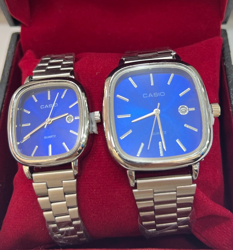 ست ساعت کاسیو اولد مانی زنانه ومردانه Casio -CG7887صفحه سورمه ای کد ۹