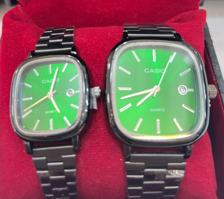 ساعت کاسیو اولد مانی زنانه ومردانه Casio -CG7887صفحه سبز بند مشکی