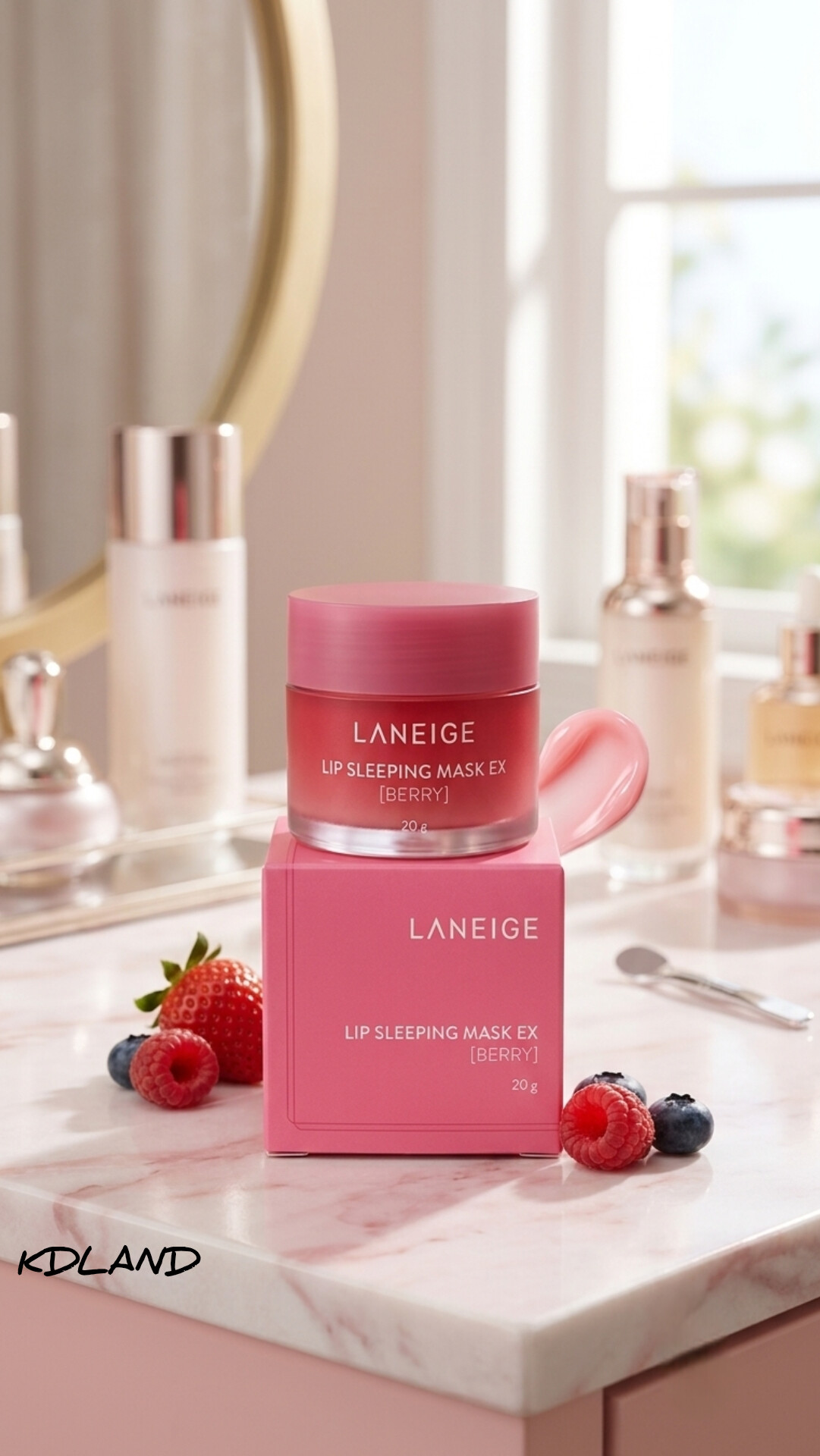 ماسک خواب و بالم لب ترمیم‌کننده لانیژ مدل Berry - حجم 20 گرم