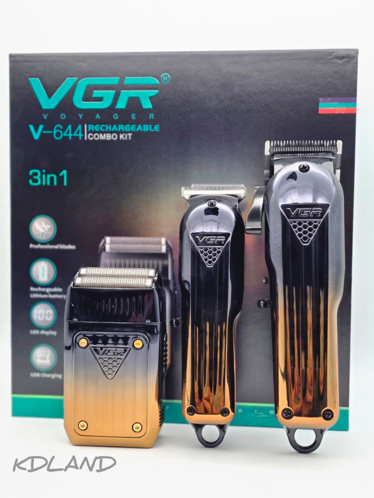 ست ماشین اصلاح VGR V-644 | کیت حرفه‌ای اصلاح مو، ریش و شیور