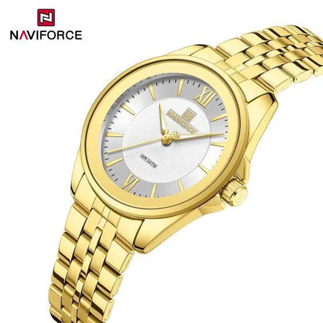 ساعت مچی زنانه نیوی فورس NAVIFORCE NF5067 کالا اورجینال شرکتی بند استیل ضد حساسیت شیشه معدنی مقاوم در برابر آب (3ATM) قطر صفحه : 36 میلی متر وزن ساعت :68 گرم طراحی کم ضخامت دارای رنگبندی جذاب به همراه جعبه نیوی فورس و دفترچه راهنما یک سال گارانتی موتور