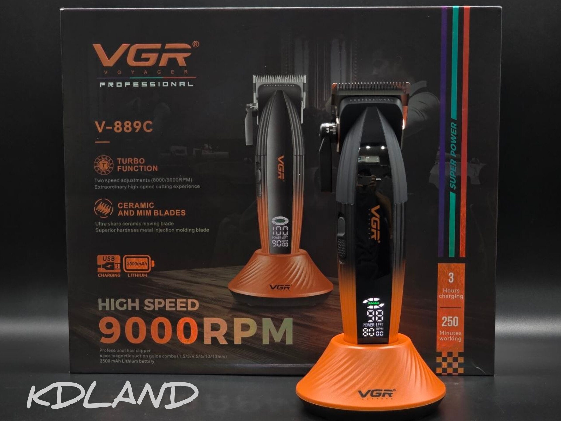 ماشین اصلاح موی سر و صورت وی جی آر VGR V-889C | موتور 9000 دور، تیغه سرامیکی