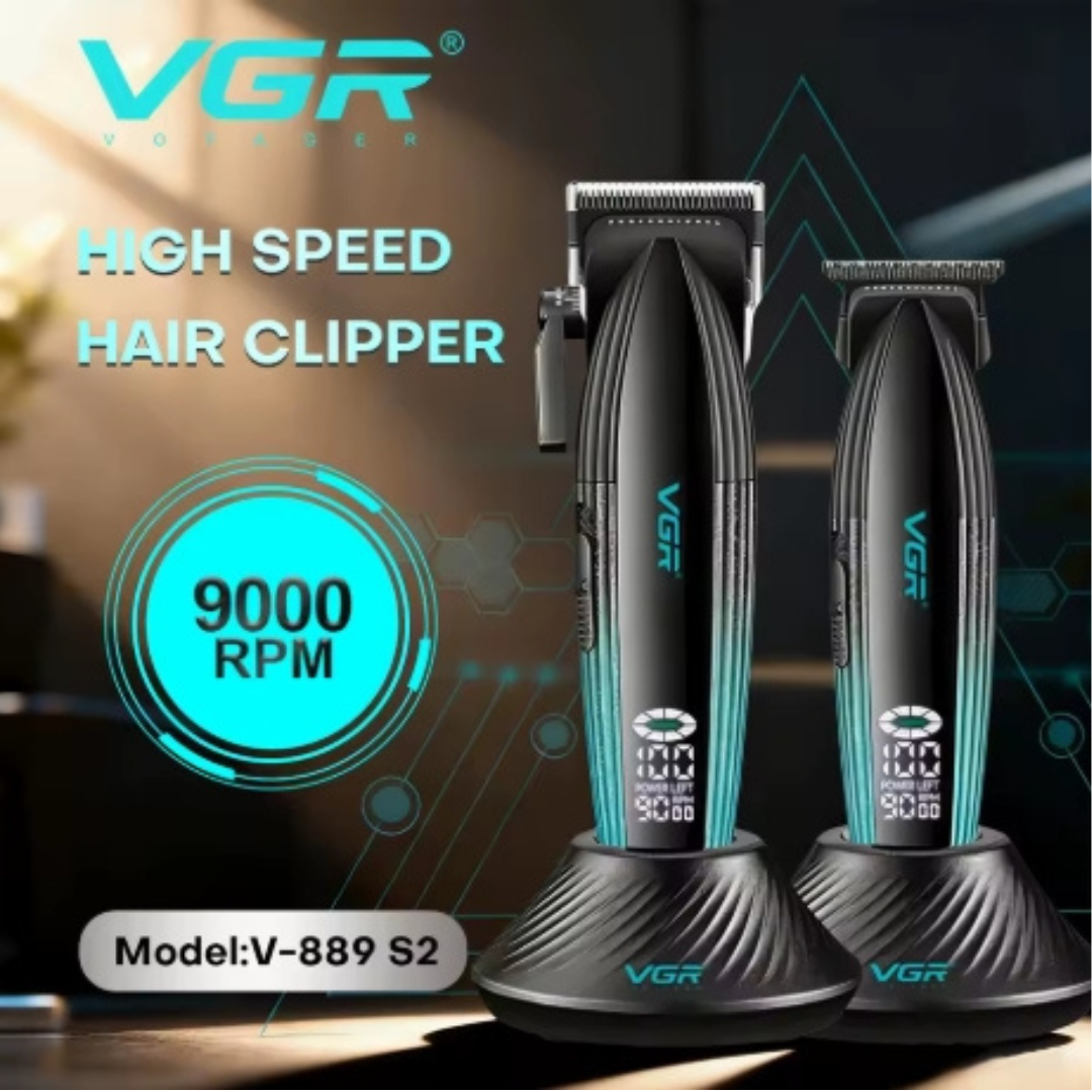 ست ماشین اصلاح و خط زن وی جی آر VGR V-889S2 | کلیپر و تریمر حرفه‌ای