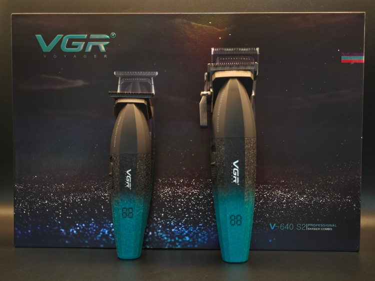 ست ماشین اصلاح و خط زن وی جی آر VGR V-640 S2 | کلیپر و تریمر حرفهای 9000 دور