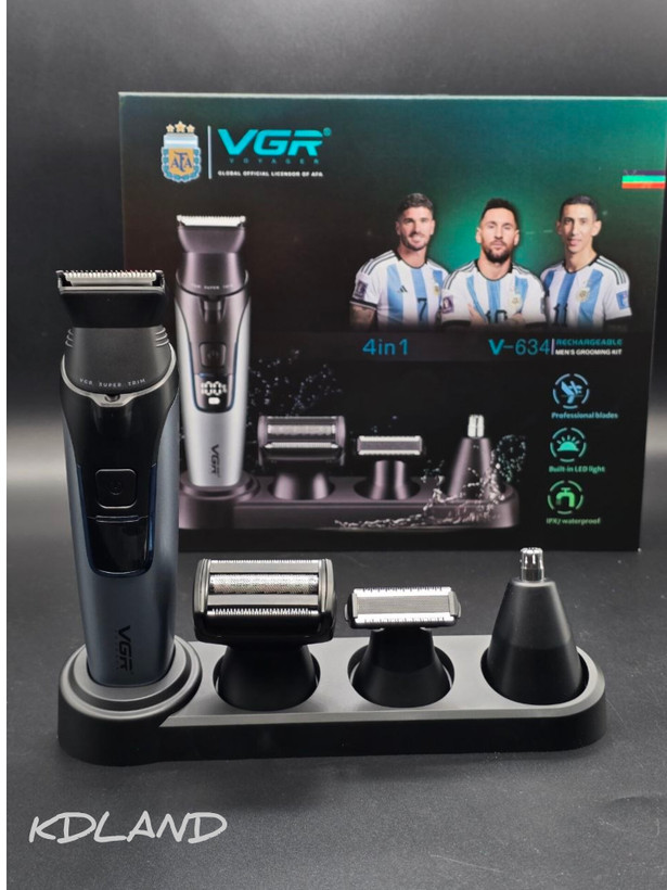 ست اصلاح چندکاره وی جی آر VGR V-634 | ماشین اصلاح 4 در 1 ضدآب