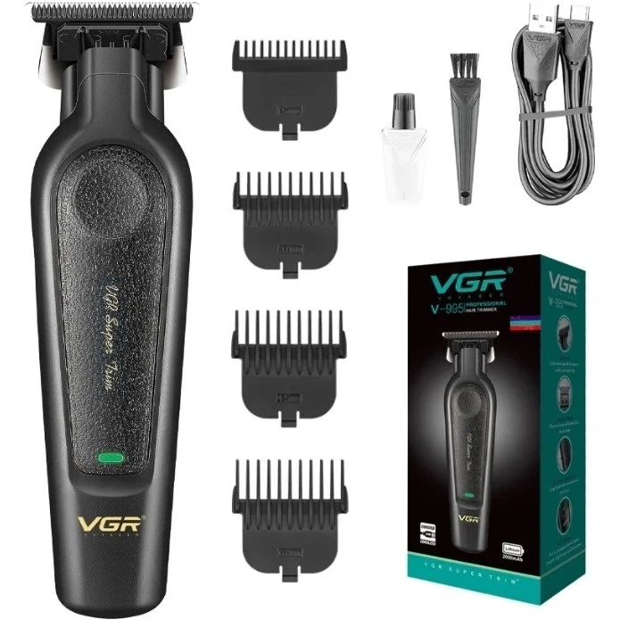 ماشین اصلاح حرفه‌ای وی جی آر VGR V-995 | خط زن T-Blade با باتری 2000 میلی‌آمپرساعت