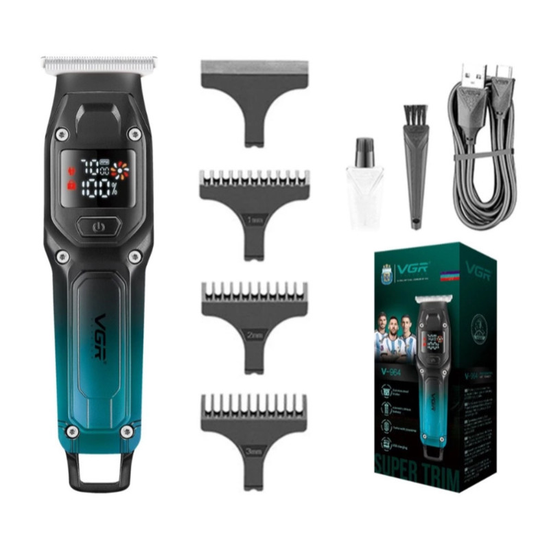 ماشین اصلاح حرفه‌ای وی جی آر VGR V-964 | خط زن T شکل با موتور توربو 7000 دور