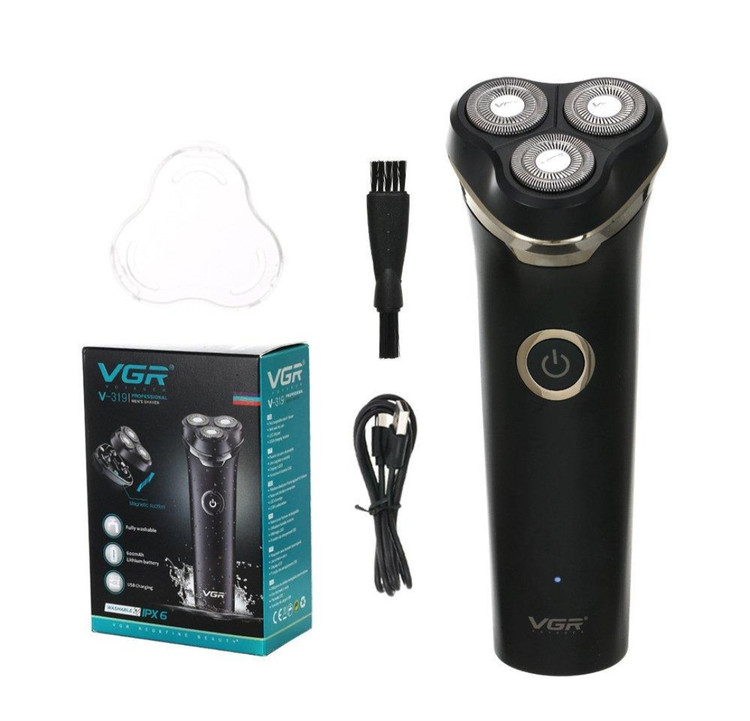 ریش تراش برقی وی جی آر مدل VGR V-319 | ماشین اصلاح صورت سه تیغه ضد آب شارژی