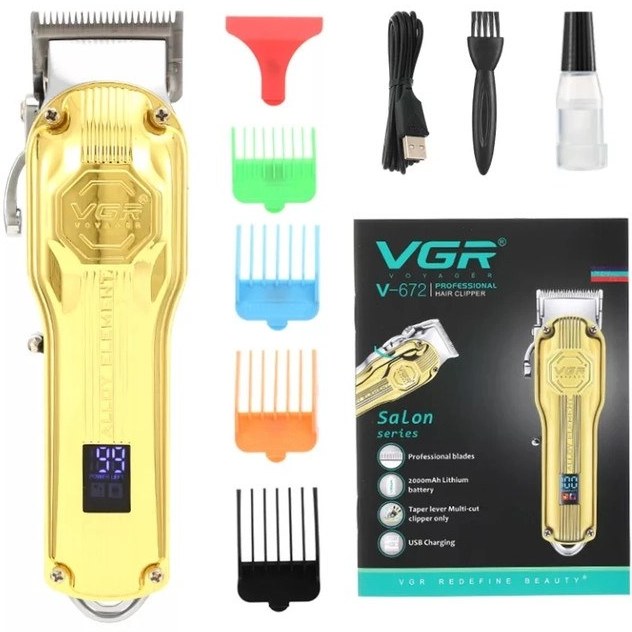 ماشین اصلاح سر و صورت وی جی آر مدل VGR V-672 | موزن شارژی حرفه‌ای