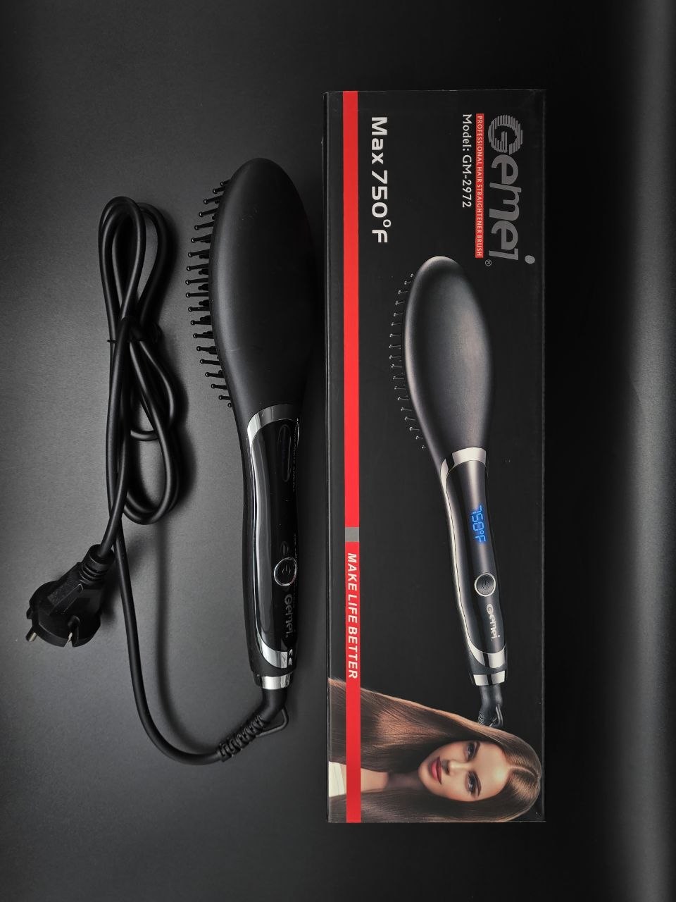 برس حرارتی صاف کننده مو جیمی مدل Geemy GM-2972 | برس صاف کننده سرامیکی با تنظیم دما