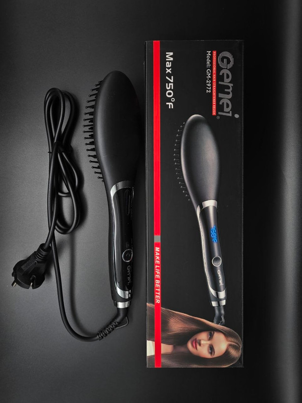 برس حرارتی صاف کننده مو جیمی مدل Geemy GM-2972 | برس صاف کننده سرامیکی با تنظیم دما