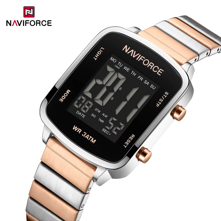 ساعت مچی مردانه نیویفورس اصل NAVIFORCE NF5058 | دیجیتال بند استیل