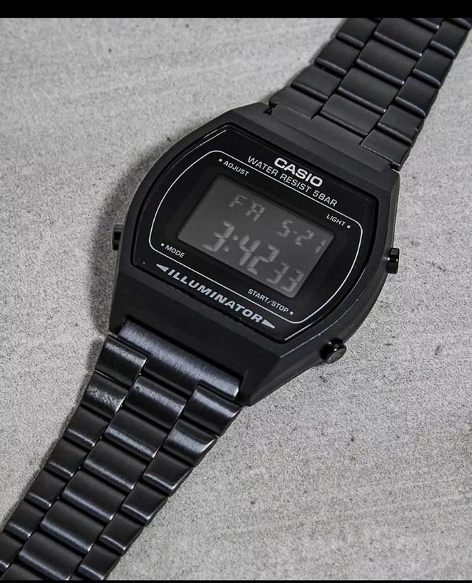 ساعت مچی کاسیو مدل CASIO B640WB | ساعت دیجیتال مشکی ضد آب با بند استیل